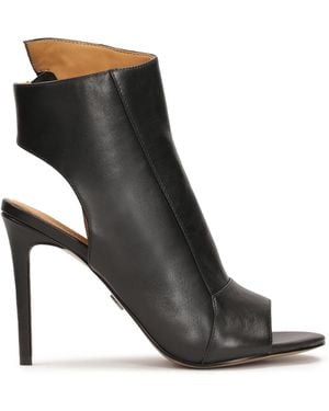 Kazar Botines Peep Toe De Piel Negra - Negro