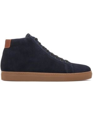 Kazar Baskets En Suède Avec Des Touches Brunes - Bleu