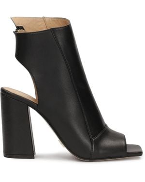 Kazar Botines Peep-Toe De Piel Con Puntera Y Talón Abiertos - Negro