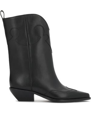 Kazar Bottes De Santanias À Enfiler En Cuir Naturel - Noir