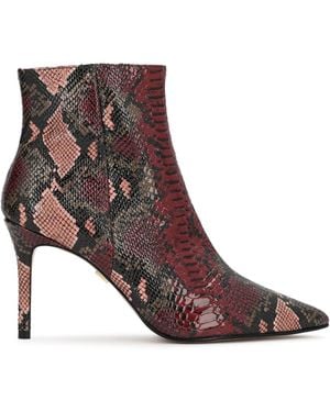 Kazar Bottines En Motif Peau De Serpent Dans Les Tons Bordeaux Et Bruns - Marron