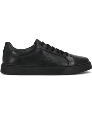 Kazar Minimalistische Sneakers Aus Genarbtem Glatt- Und Erbsenleder - Schwarz