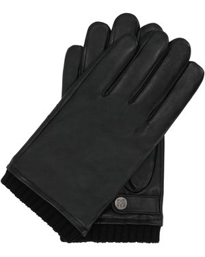 Kazar Schwarze Lederhandschuhe Mit Regulierbaren Riemen