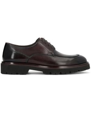 Kazar Bruine Derby Schoenen Met Trepzool - Wit