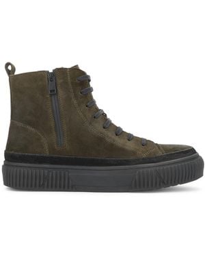 Kazar Khakifarbene Sneakers Aus Nubuk Mit Hohem Schaft - Grün