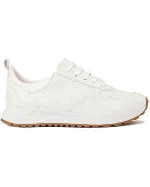 Kazar Weiße Leder-Kombi-Sneakers Mit Monogramm