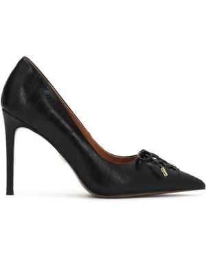 Kazar Schwarze Pumps Aus Geprägtem Leder Mit Feiner Schnürung