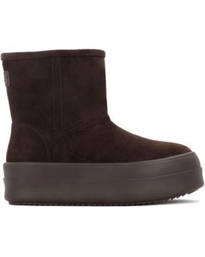 Kazar Botas De Nieve Marrones De Suela Gruesa Con Aislamiento De Lana De Oveja - Marrón