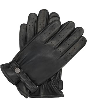 Kazar Schwarze Herrenhandschuhe Aus Leder Mit Schnürchen