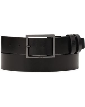 Kazar Cinturón De Cuero De Doble Cara Con Perforaciones - Negro