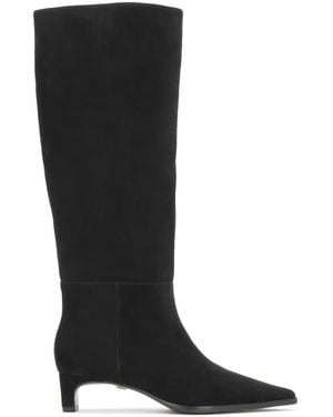 Kazar Bottes Noires En Suède À Talon Fin