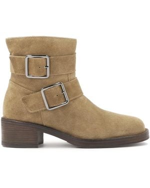 Kazar Botas De Ante Con Hebillas - Blanco