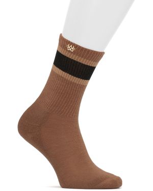 Kazar Calcetines Marrones Con Monograma De - Blanco