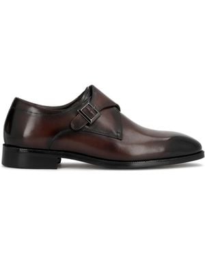 Kazar Braune Naturleder Monk-Schuhe Halbschuhe - Weiß