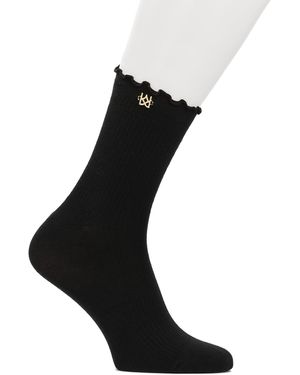 Kazar Calcetines Altos Negros Decorados Con Un Monograma