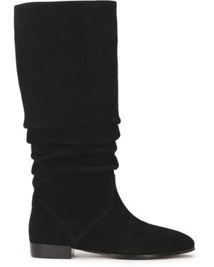 Kazar Wildlederstiefel Mit Flacher Sohle - Schwarz