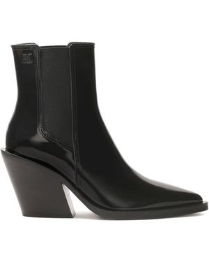 Kazar Bottes De Cow-Boy Noires À Talons En Peau De Mouton