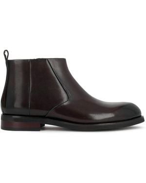 Kazar Bottines En Cuir Avec Surpiqûres - Noir