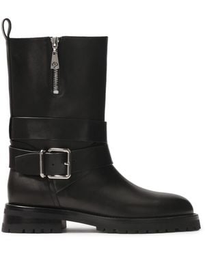 Kazar Leren Laarzen Met Slip-On Bovenkant - Zwart