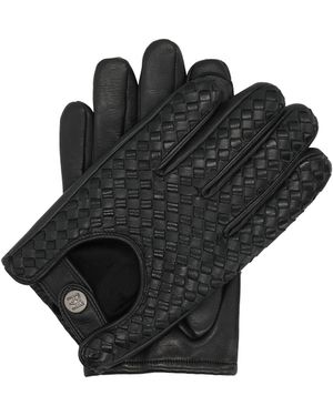 Kazar Schwarze Handschuhe Aus Geflochtenem Oberleder