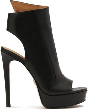 Kazar Botines Peep Toe Con Plataforma - Negro