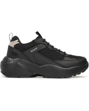 Kazar Damen-Turnschuhe Aus Leder Mit Dicker Sohle - Schwarz
