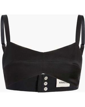 ブラジャー KHAITE Bras and tops KHAITE Carla Cotton-Blend Bra Top in Black | endource