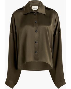 KHAITE Top Bodine En Cuir Dark - Green