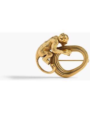 KHAITE Monkey Brooch - White
