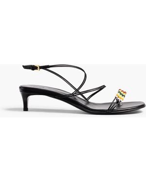 KHAITE Loop Kitten Heel Sandal With Beads - White