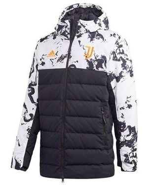adidas Juventus Soccer/Football Sports Colourblock Hooded Down Jacket Colourblock - Blue