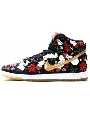 Nike X Concepts Sb Dunk High Premium 'Ugly Christmas Sweater' - Black