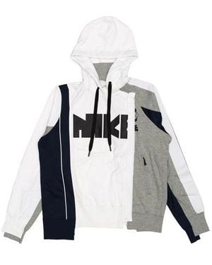 Nike (Wmns) X Sacai Double-Zip Hoodie 'Obsidian' - White