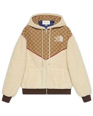 Gucci The North Face X Gg Canvas Shearling Jacket - Natural
