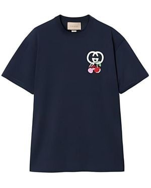Gucci (Wmns) Cotton Jersey T-Shirt With Patch - Blue