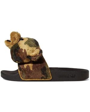 adidas Jeremy Scott X Adilette Slide 'Camo Teddy' - Brown