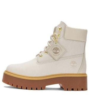 Timberland (Wmns) Stone Street 6 Inch Platform Waterproof Boot 'Light Taupe' - White