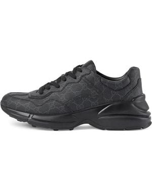 Gucci Gg Print Trainers - Black