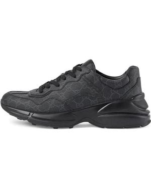 Gucci Gg Print Sneakers - Black