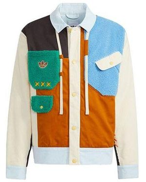 adidas Originals X Melting Sadness Crossover Series Contrast Color Stitching Logo Sports Jacket Couple Style - Blue