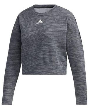 adidas (Wmns) Short Round Neck Pullover Sports - Gray