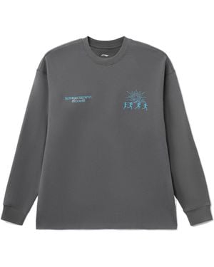 Li-ning Power And Nature Graphic Sweatshirt 'Shadow' - Grey