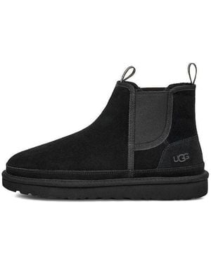UGG Suede Ankle Boots With Elastic Side Panels - Black
