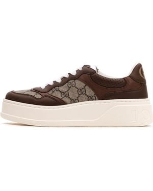 Gucci (Wmns) Leather Gg Sneaker 'Light' - Brown