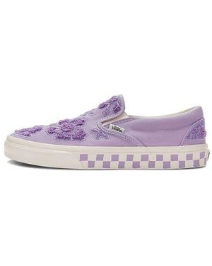 Vans Emma Mulholland On Holiday X Classic Slip-On 'Whimsical Floral Embroidery' - Purple