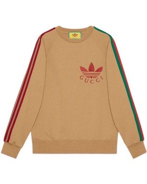 Gucci X Adidas Cotton Sersey Sweatshirt 'Camel' - Natural