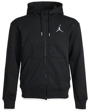Nike Logo Print Fleeced Sports Hooded Jacket - Black
