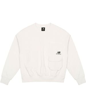 New Balance (Wmns) Logo Printing Casual Round Neck Pullover Sports Hoodie - White