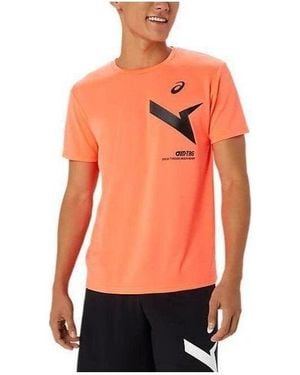 Asics A-I-M Dry Short Sleeve T-Shirt 'Flash Coral' - Orange