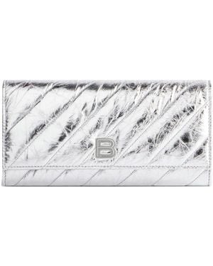 Balenciaga (Wmns) Crush Wallet On Chain Metallized Quilted '' - Metallic